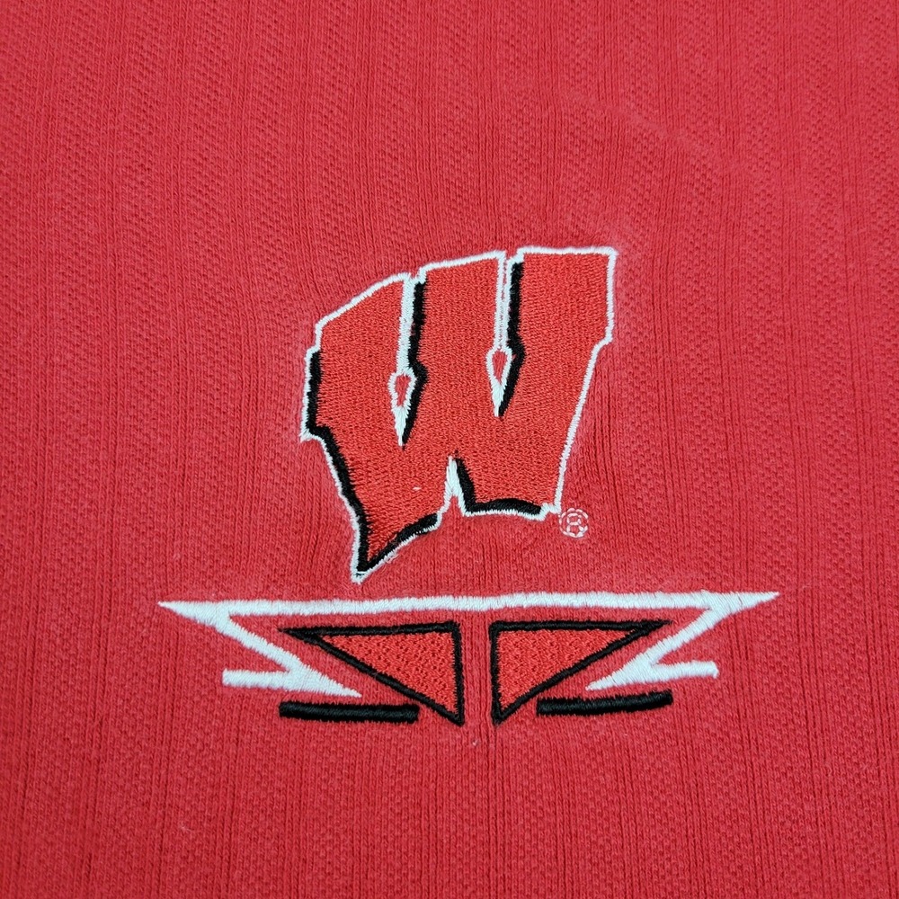 Wisconsin Badgers Polo Shirt Mens Large Pro Player NCAA Embroidered College Spor
